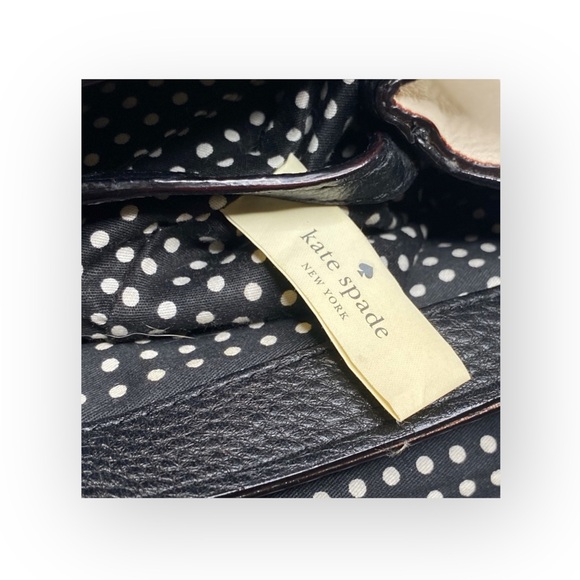 kate spade  Magnolia Park Large Two Tone Leather Satchel Handbag  Black Ivory - Picture 12 of 16